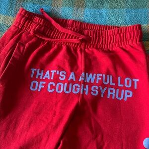 Red Kids Joggers with Graphic Print